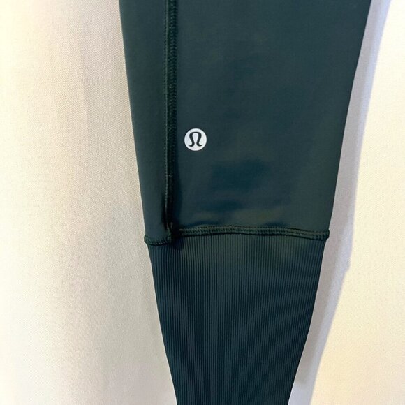 Lululemon Rebel Runner Crop Dark Fuel Forage Teal Leggings 4 Athletic Gym - Picture 6 of 6